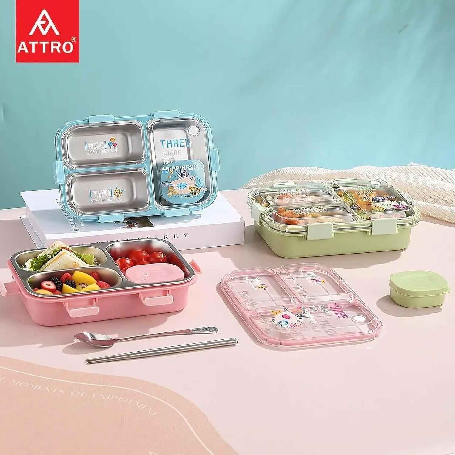 Kids Lunch Box with 3 Compartments