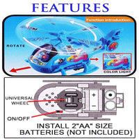 Electric Helicopter Toy – Musical Aeroplane with 3D LED Flashing Lights & 360° Rotation, Vehicle Toy for Kids 3+ Boys & Girls (Blue)