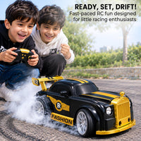 Drift Magnetic Deformation RC Car – Rechargeable Hand Sensor Follow Car with 360° Drift, 2.4GHz Remote & LED Lights for Kids (Silver & Gold)