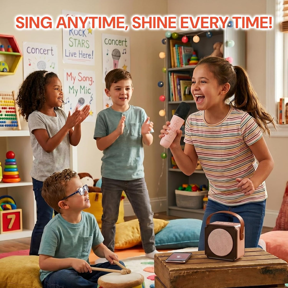 Bluetooth Speaker with Karaoke Mic