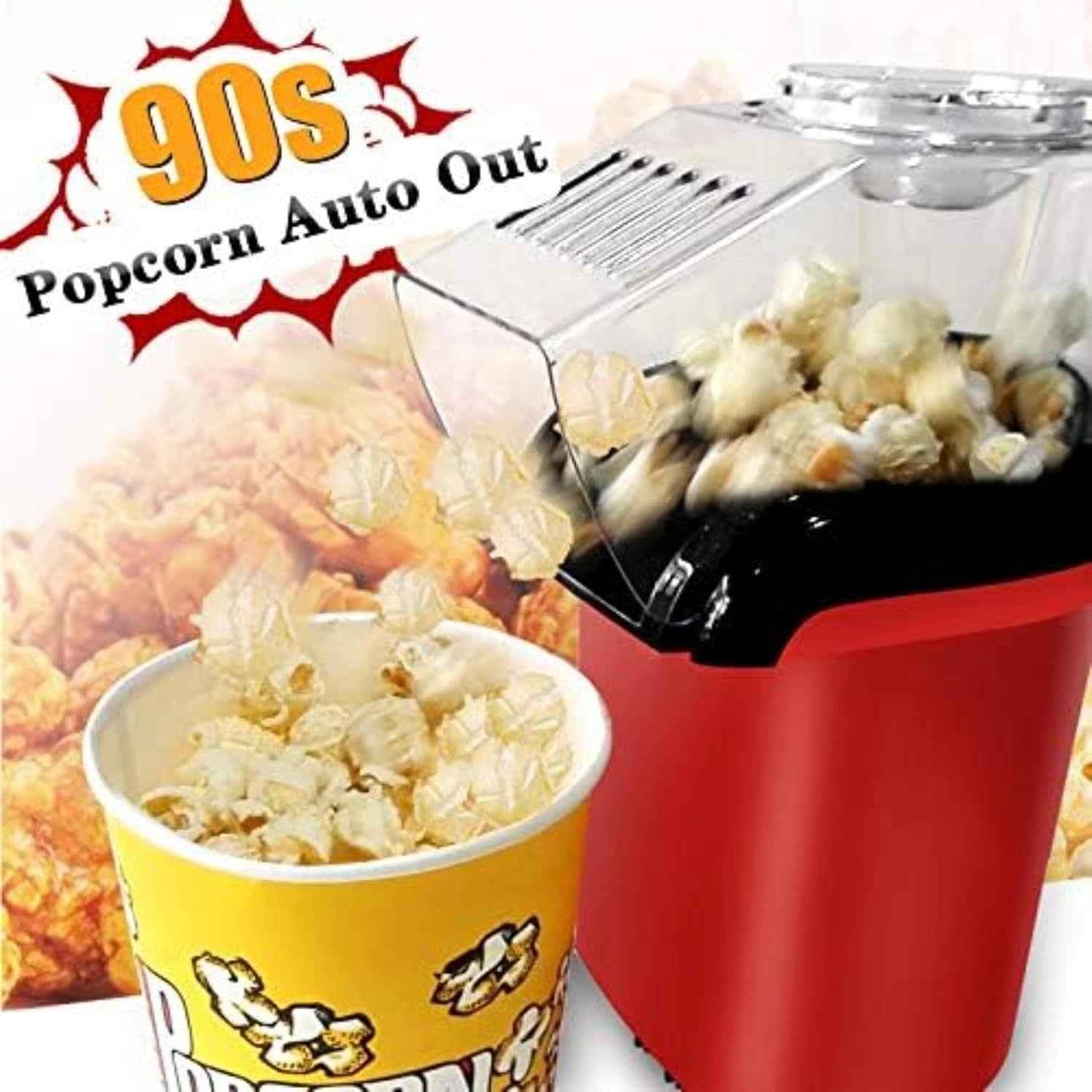 Minijoy Hot Air Popcorn Maker – No Oil Needed, 3.5oz Capacity Home Popcorn Popper