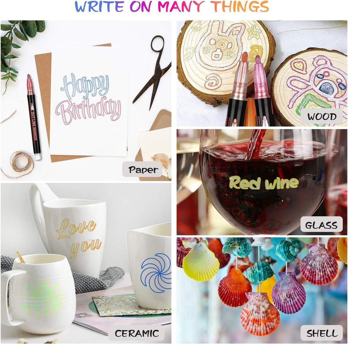 Metallic Outline Marker Pens