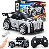 Drift Magnetic Deformation RC Car – Rechargeable Hand Sensor Follow Car with 360° Drift, 2.4GHz Remote & LED Lights for Kids (Silver & Gold)