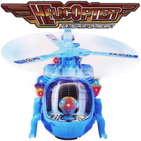 Electric Helicopter Toy – Musical Aeroplane with 3D LED Flashing Lights & 360° Rotation, Vehicle Toy for Kids 3+ Boys & Girls (Blue)