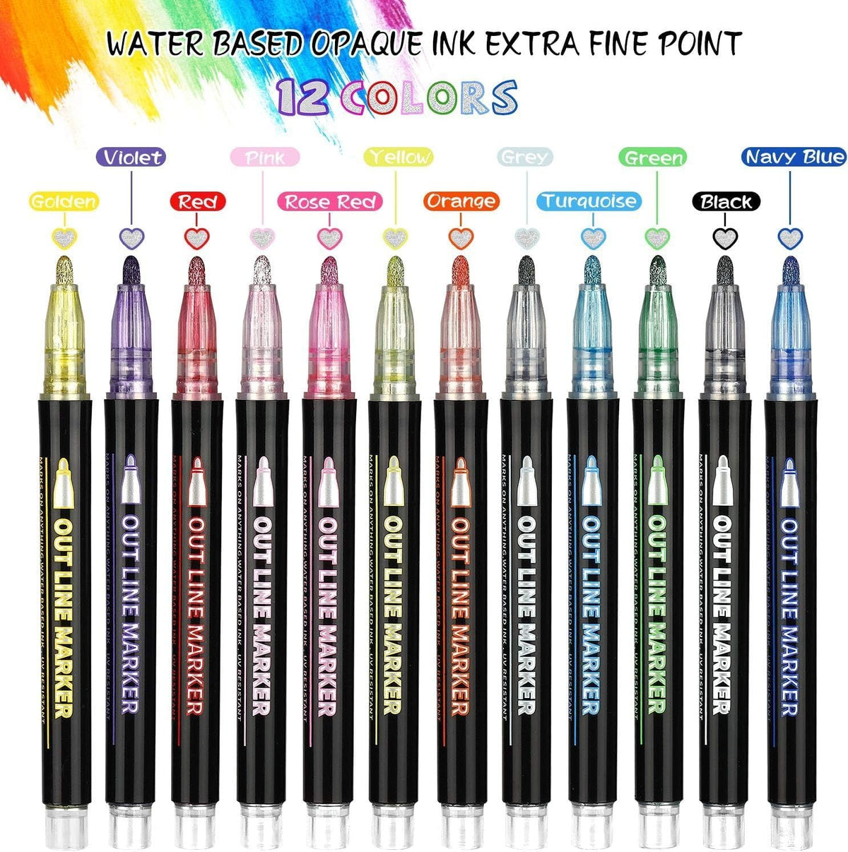 Metallic Outline Marker Pens