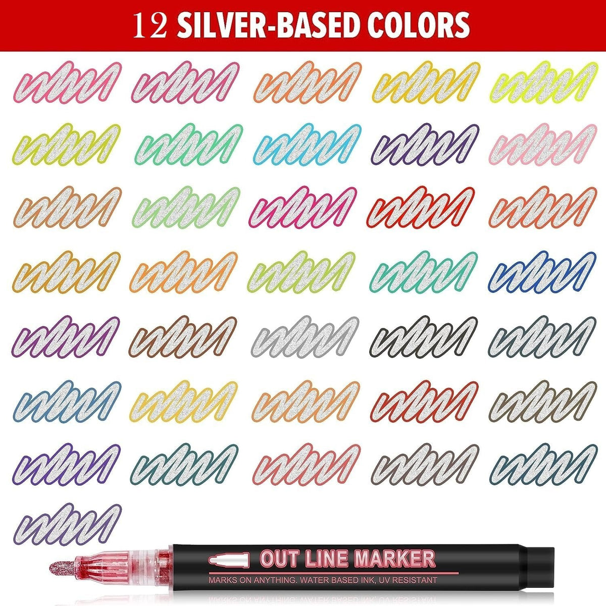 Metallic Outline Marker Pens