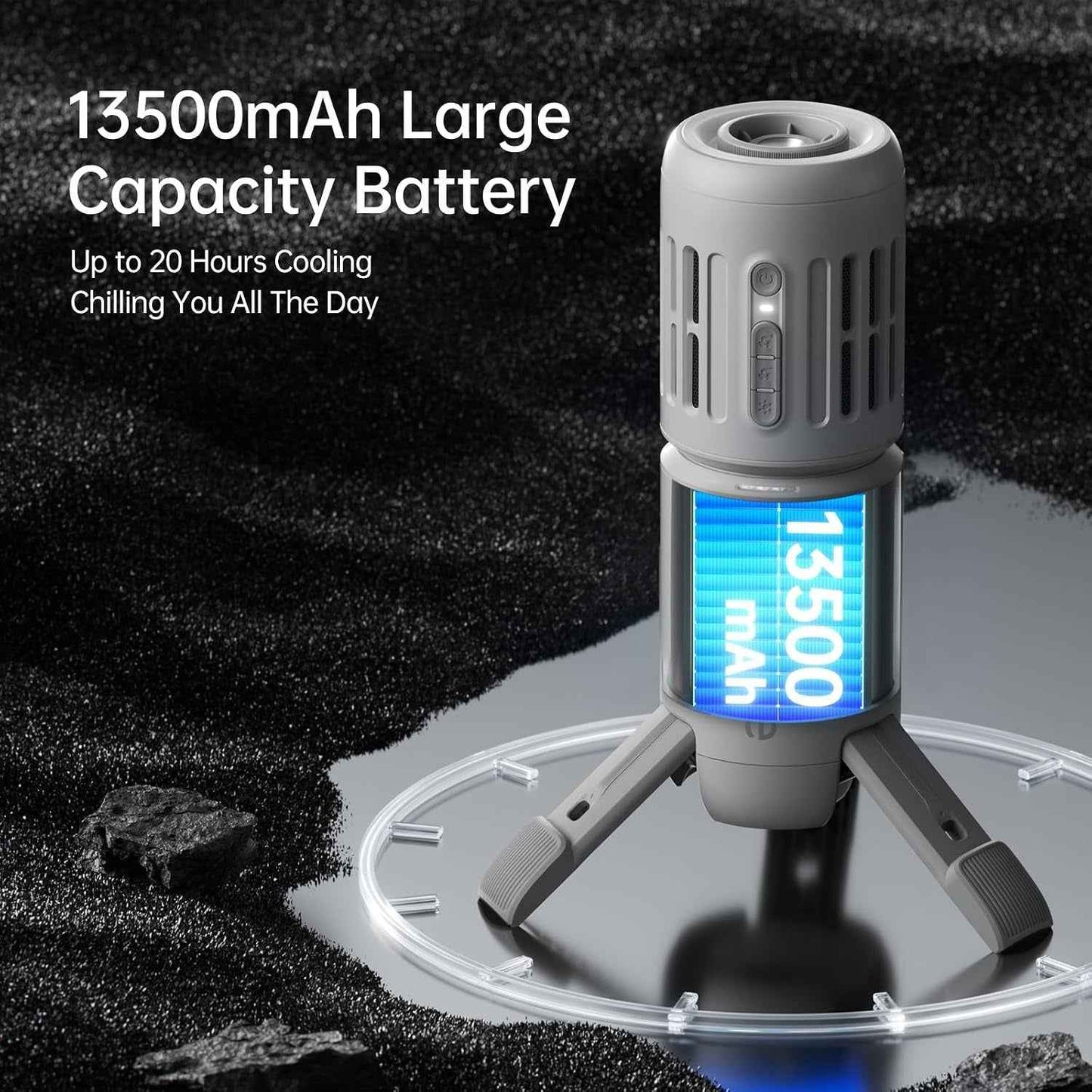 Jisulife Outdoor Fan Ultra1 10-Speed Rechargeable – Foldable Camping Fan with 13,500mAh Power Bank & Flashlight