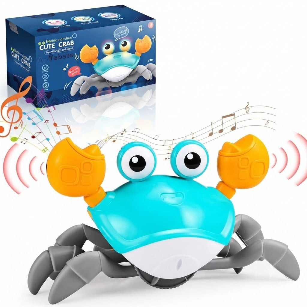 Interactive Crawling Crab Toy – Musical Light-Up Baby & Toddler Toy with Obstacle Sensing
