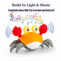 Interactive Crawling Crab Toy – Musical Light-Up Baby & Toddler Toy with Obstacle Sensing