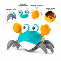 Interactive Crawling Crab Toy – Musical Light-Up Baby & Toddler Toy with Obstacle Sensing