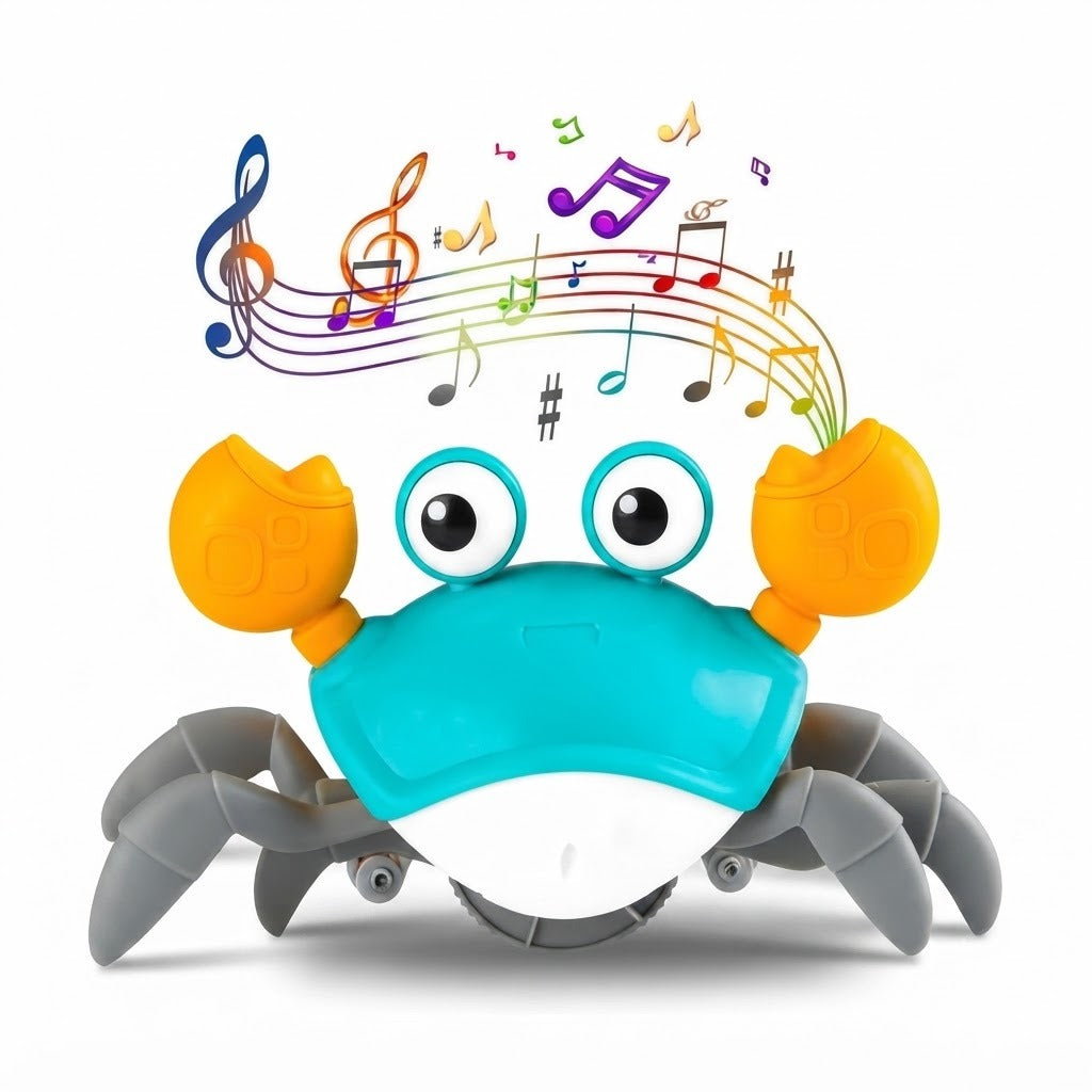 Interactive Crawling Crab Toy – Musical Light-Up Baby & Toddler Toy with Obstacle Sensing