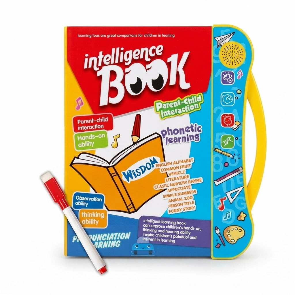 FunBlast Interactive Intelligence Book for Toddlers – Electronic Learning Activity Book with Lights, Sounds & Games for Kids 3+