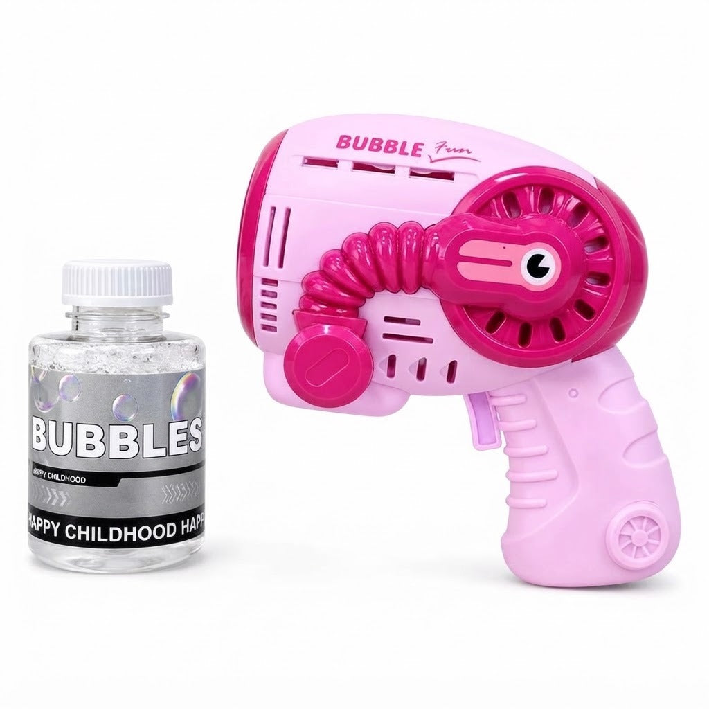 Music Bubble Gun for Kids – One-Click Automatic Bubble Blower with Music & Lights