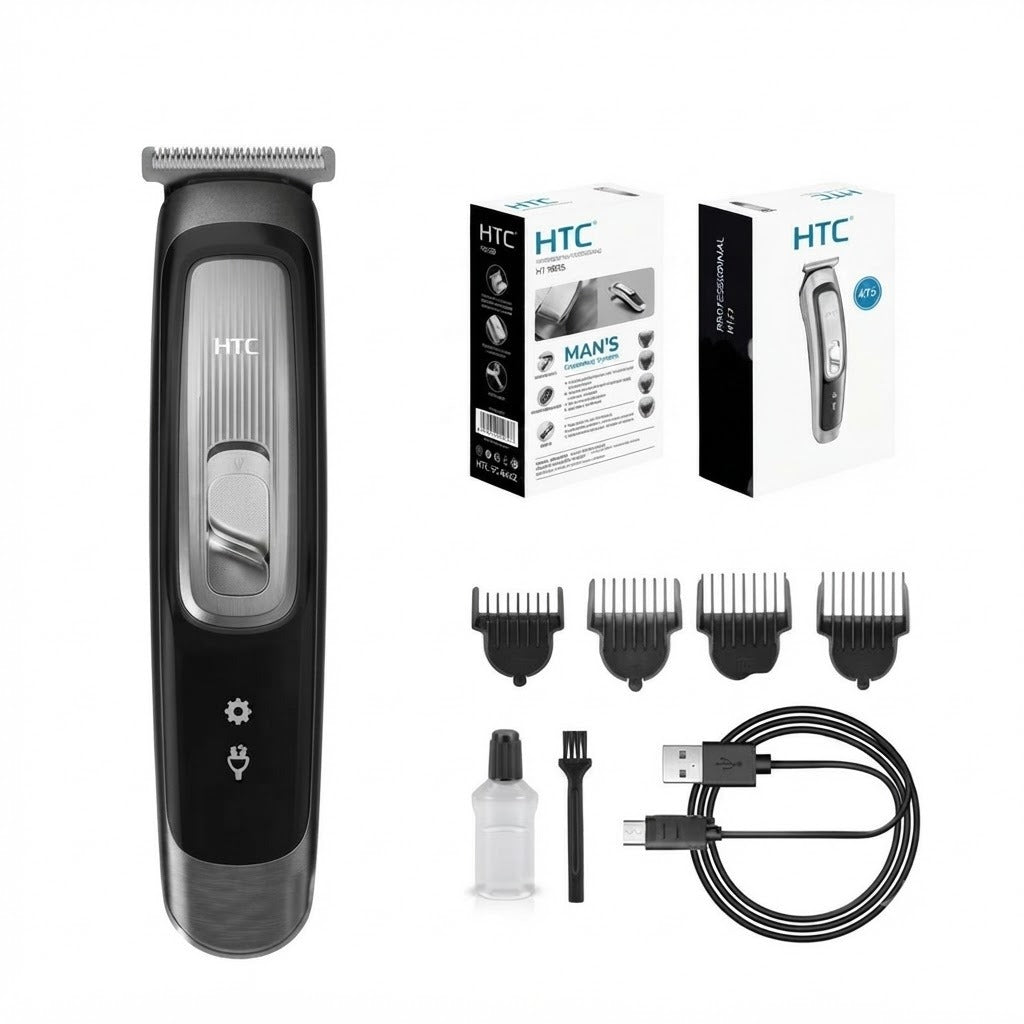 AT-505 Professional Rechargeable T-Blade Hair Trimmer – Cordless Trimmer for Hair, Beard, Neckline & Body with 4 Guide Combs & Type-C Charging