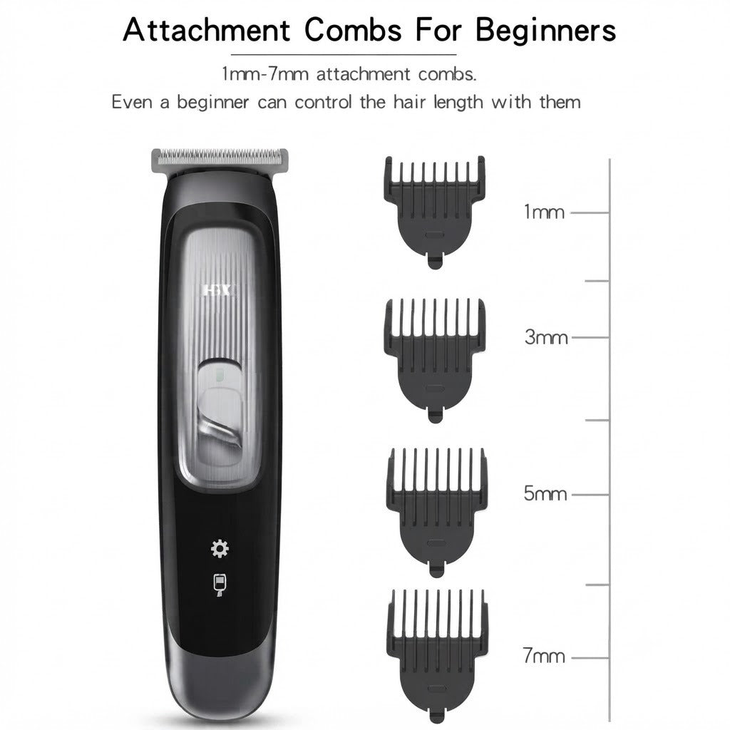 AT-505 Professional Rechargeable T-Blade Hair Trimmer – Cordless Trimmer for Hair, Beard, Neckline & Body with 4 Guide Combs & Type-C Charging