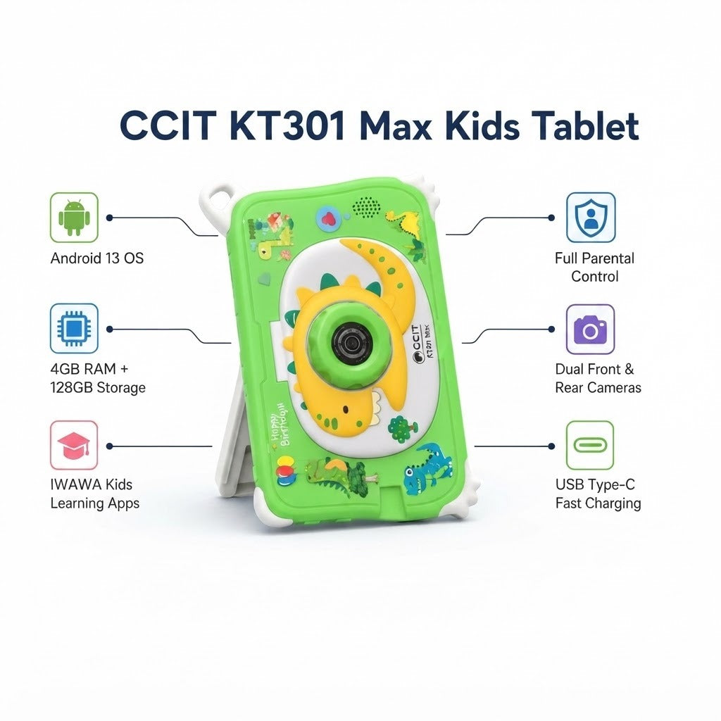 CCIT KT301 Max Kids Learning Tablet – Safe, Fun &amp; Parent-Controlled