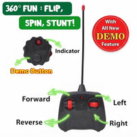 360° Rotating & Rolling RC Stunt Car – Rechargeable Remote Control Car with LED Lights & Dual Speed