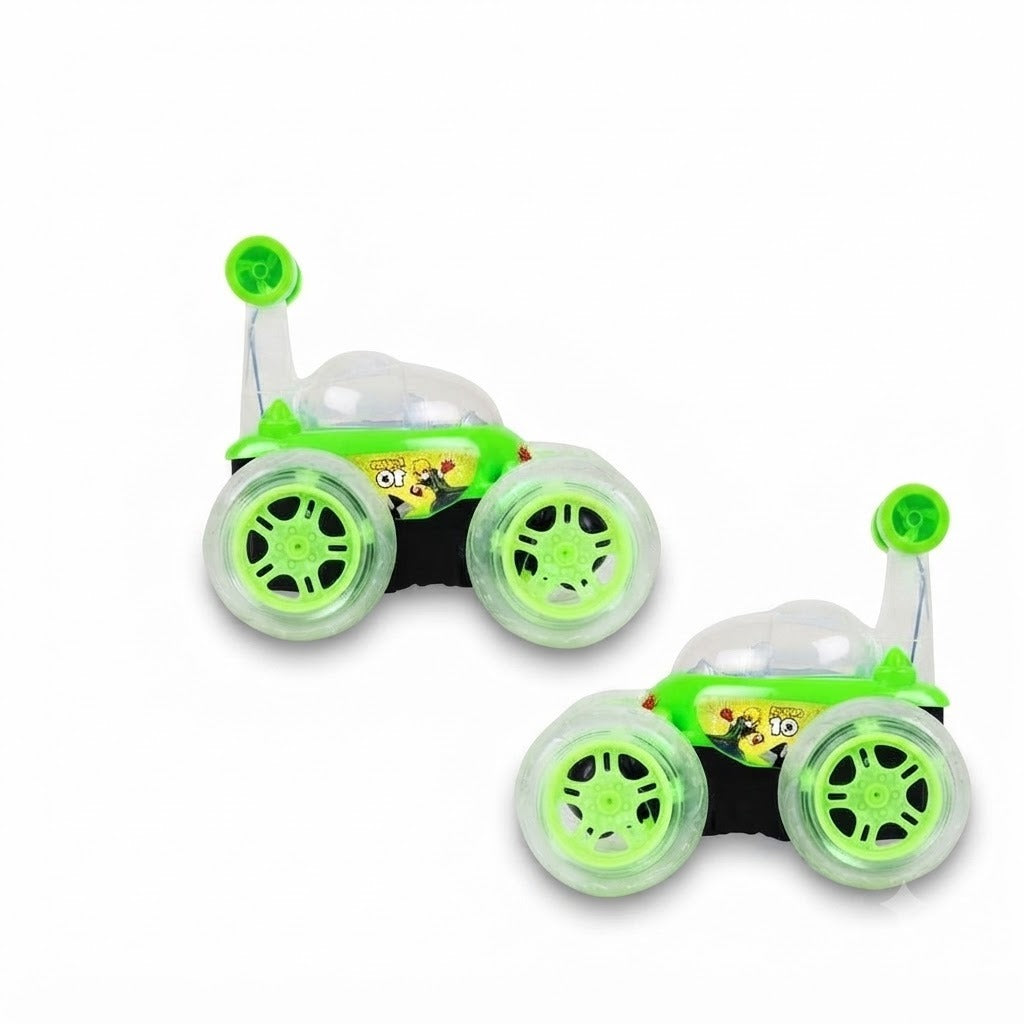 360° Rotating & Rolling RC Stunt Car – Rechargeable Remote Control Car with LED Lights & Dual Speed