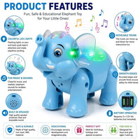 Musical Crawling Elephant Baby Toy
