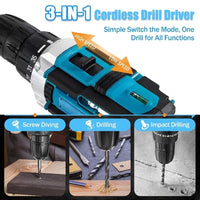 21V Cordless Drill & Screwdriver Set