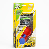 Die-Cast Metal Sports Cars Set with Rapid Launcher – Pull-Back Racing Car Toys for Kids