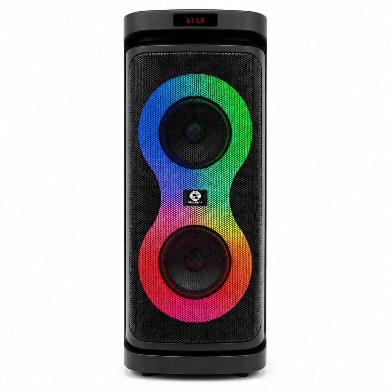 Pick Pack Wireless Speaker With Mic – Bluetooth Party Speaker with LED Display, FM, USB, Micro SD & AUX for Karaoke, Home & Parties