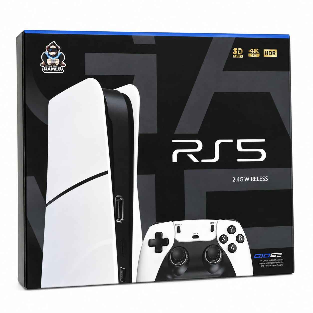 RS5 Game Box Pro Slim Digital Edition Console Accessories Bundle – Twin Controller Charging Dock with HDMI & USB-C Cable