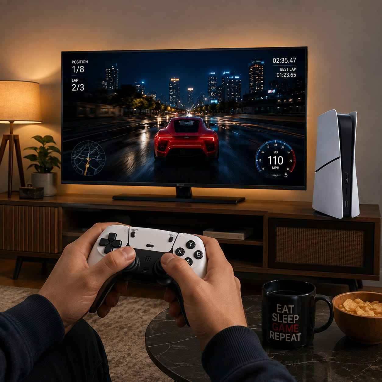 RS5 Game Box Pro Slim Digital Edition Console Accessories Bundle – Twin Controller Charging Dock with HDMI & USB-C Cable