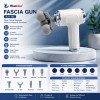Massage Gun BLD-780 with 9 Heads & 6 Speed Levels – Rechargeable Cordless Percussion Body Massager with Digital Display, Low-Noise Motor & USB Charging for Adults