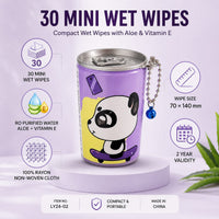 Pocket Wet Wipes – Panda Tissue Canister with 30 Unscented Face & Hand Wipes Each, Snap-Shut Sealing Lid & Single-Pull Dispensing (Set of 3) ,(Set of 5) & (Set of 10)