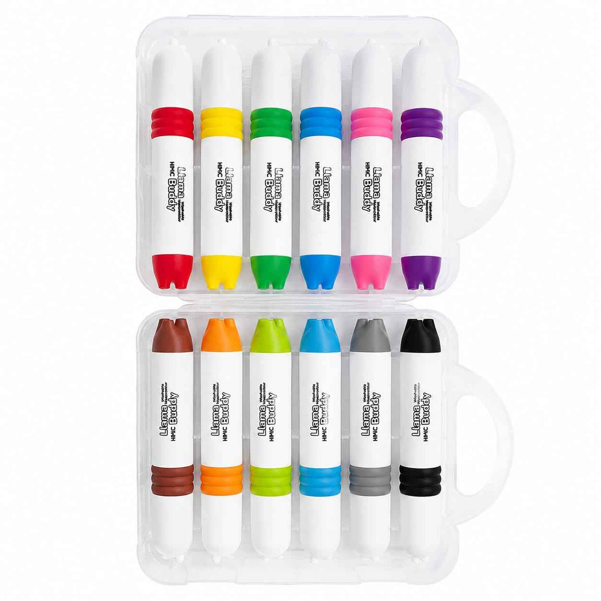 Llama Buddies Colours-12 Washable Sketch Pens – 12 Shade Fine Tip Water Colour Pen Set for Drawing, Colouring, Art & Craft Work for Kids 3+