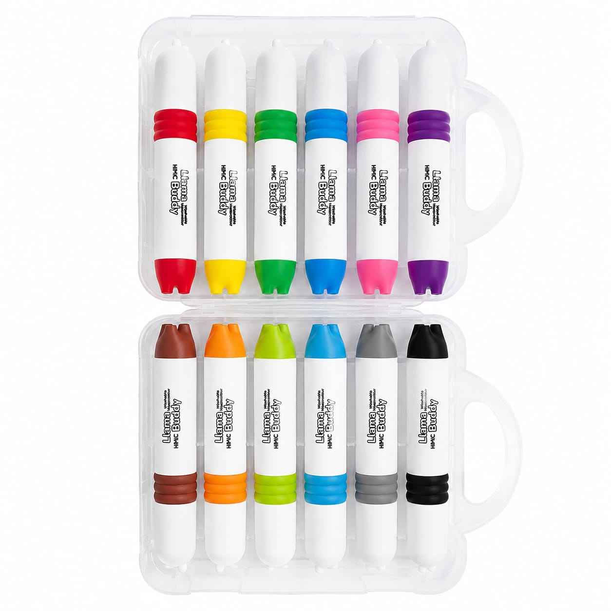 Llama Buddies Colours-12 Washable Sketch Pens – 12 Shade Fine Tip Water Colour Pen Set for Drawing, Colouring, Art & Craft Work for Kids 3+