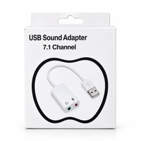 USB Sound Adapter 7.1 Channel – External USB Sound Card with 3.5mm Headphone & Mic Jacks, Mute & Volume Keys, Plug & Play for PC & Laptop
