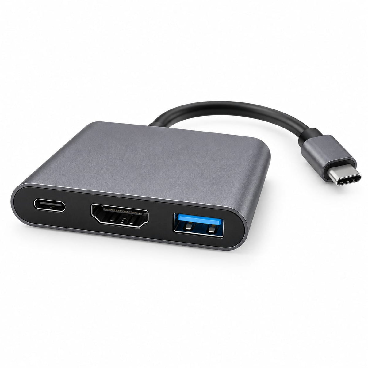 USB-C to HDTV Multiport Adapter LZ-04V 3-in-1 – 4K Hub with USB 3.0, USB-C PD Charging & Aluminium Body for Laptops, Tablets & Phones