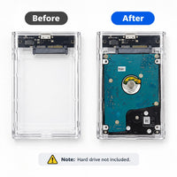2.5 HDD/SSD Enclosure USB 3.0 SATA – Tool-Free External Hard Disk Casing with UASP & 6TB Support for Laptop & PC (Transparent)
