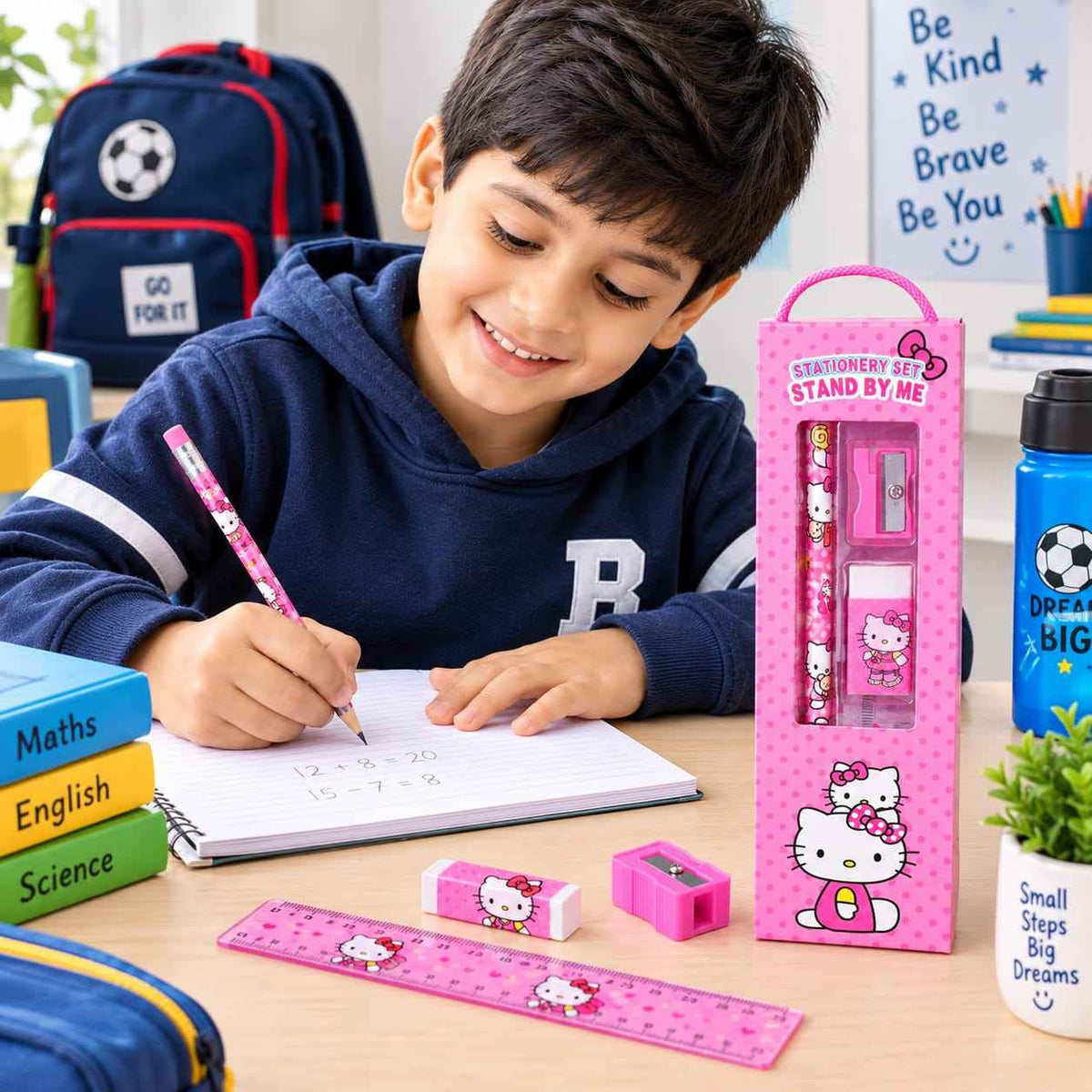 Stand By Me Stationery Set – Pink Polka Dot Gift Box for Kids