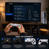 RS5 Game Box Pro Slim Digital Edition Console Accessories Bundle – Twin Controller Charging Dock with HDMI & USB-C Cable