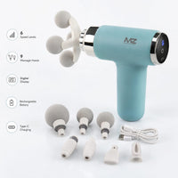 Massage Gun FG22 Portable Deep Tissue Body Massager – 9 Interchangeable Heads, 6 Speed Levels, Digital Display & Type-C Rechargeable Battery
