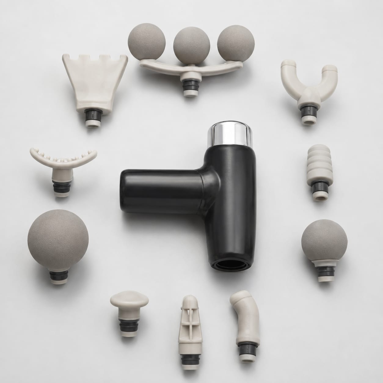 Massage Gun FG22 Portable Deep Tissue Body Massager – 9 Interchangeable Heads, 6 Speed Levels, Digital Display & Type-C Rechargeable Battery