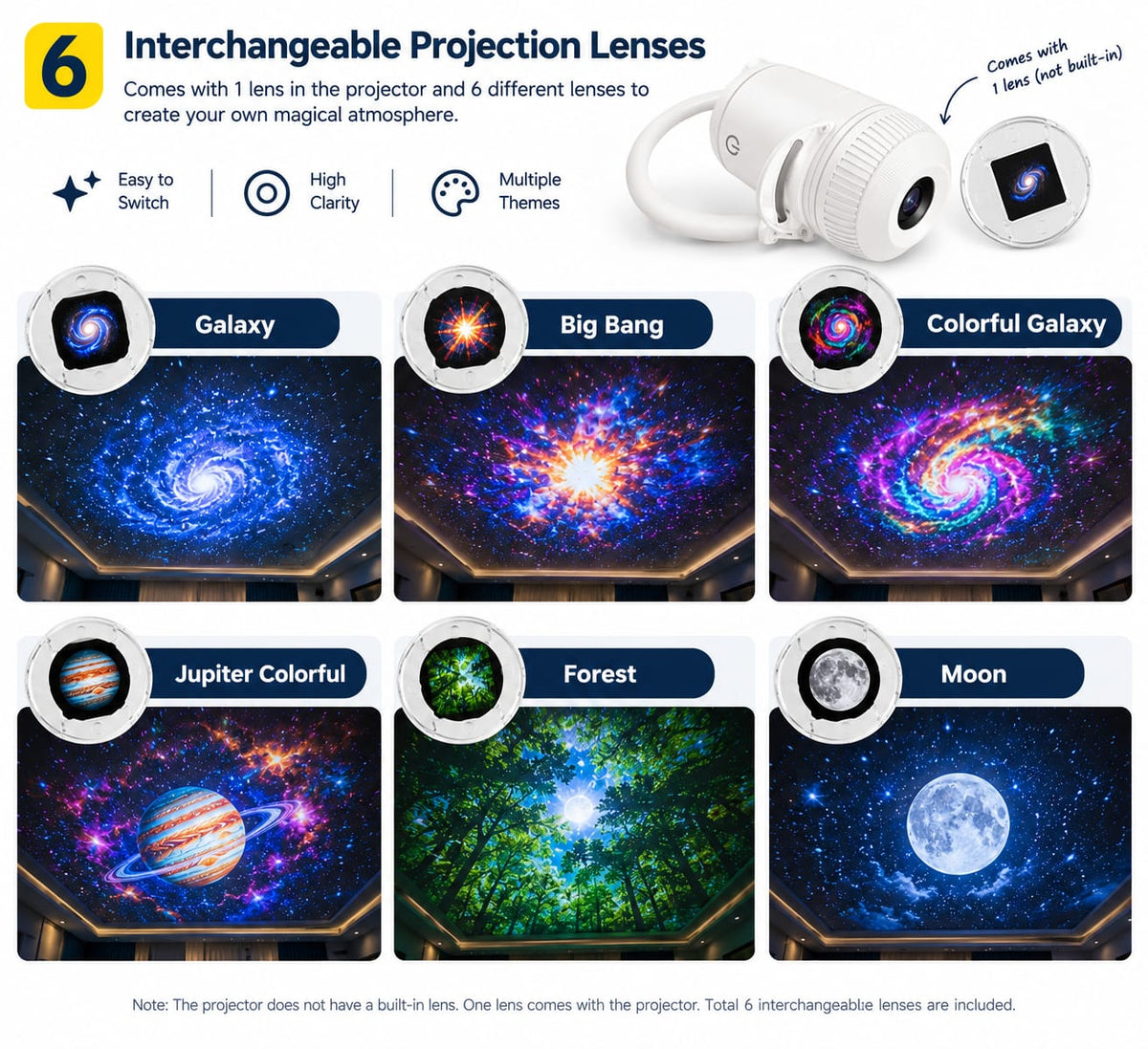 USB Star Projector Night Light