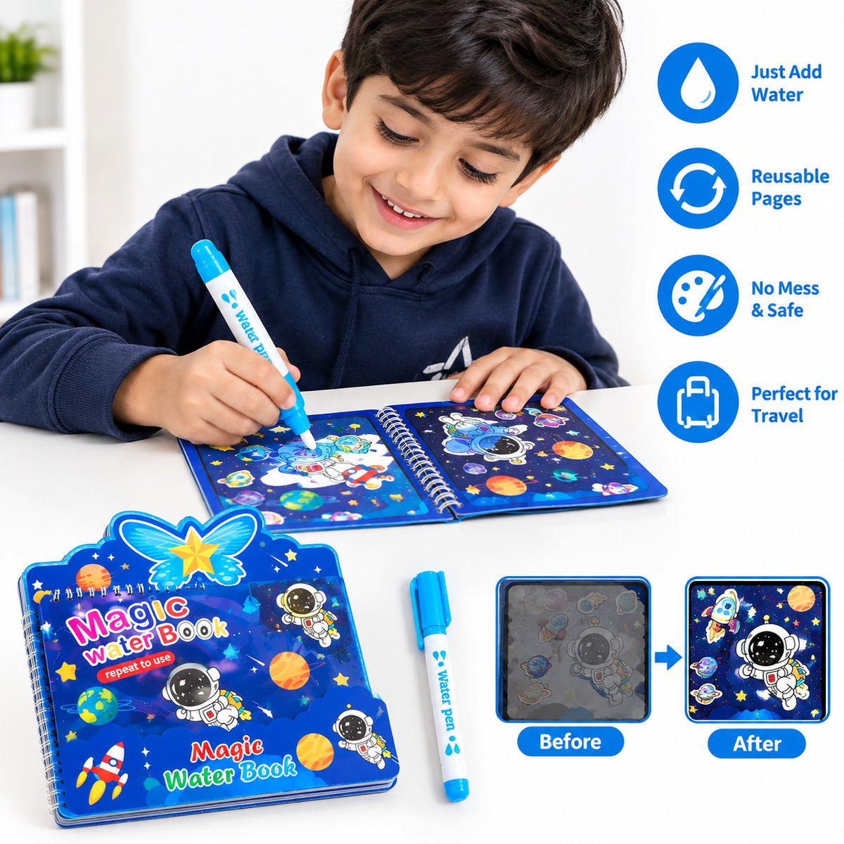 Magic Water Book Activity and Stationery Set