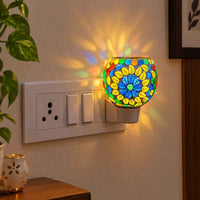 Electric Glass Mosaic Kapoor Dani – Plug-In Camphor Diffuser, Aroma Oil Burner & Night Lamp