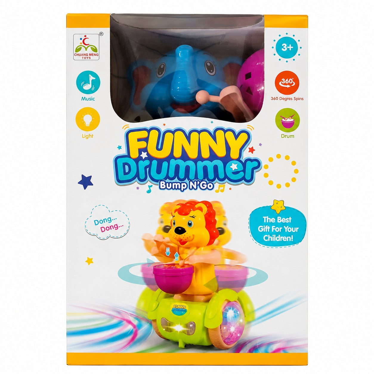Funny Drummer Elephant Baby Toy