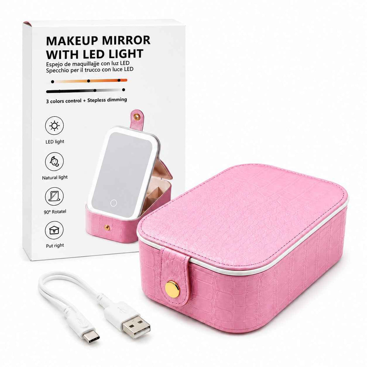 Table Lamp Makeup Mirror with LED Light