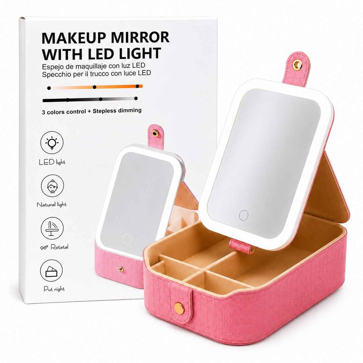 Table Lamp Makeup Mirror with LED Light