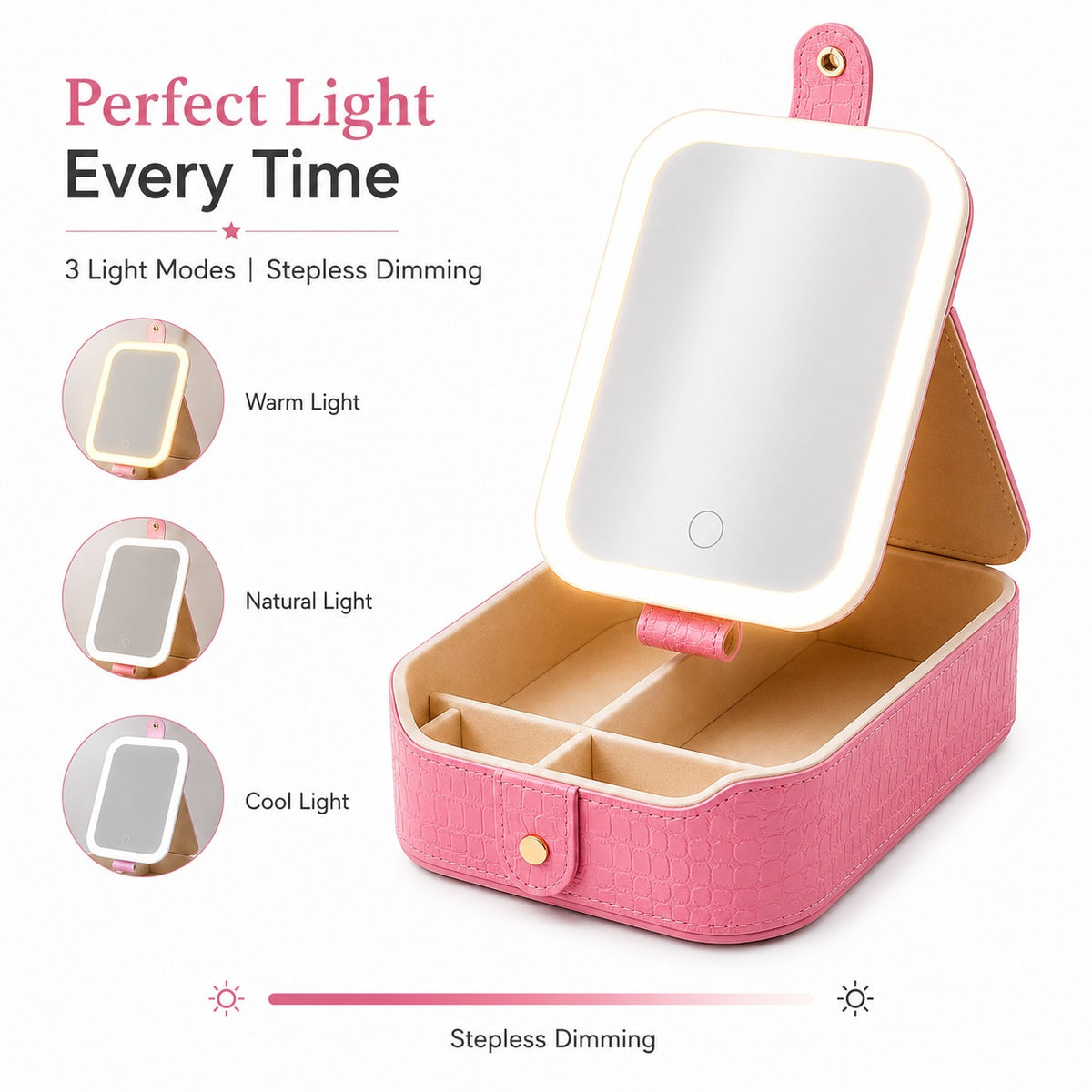 Table Lamp Makeup Mirror with LED Light