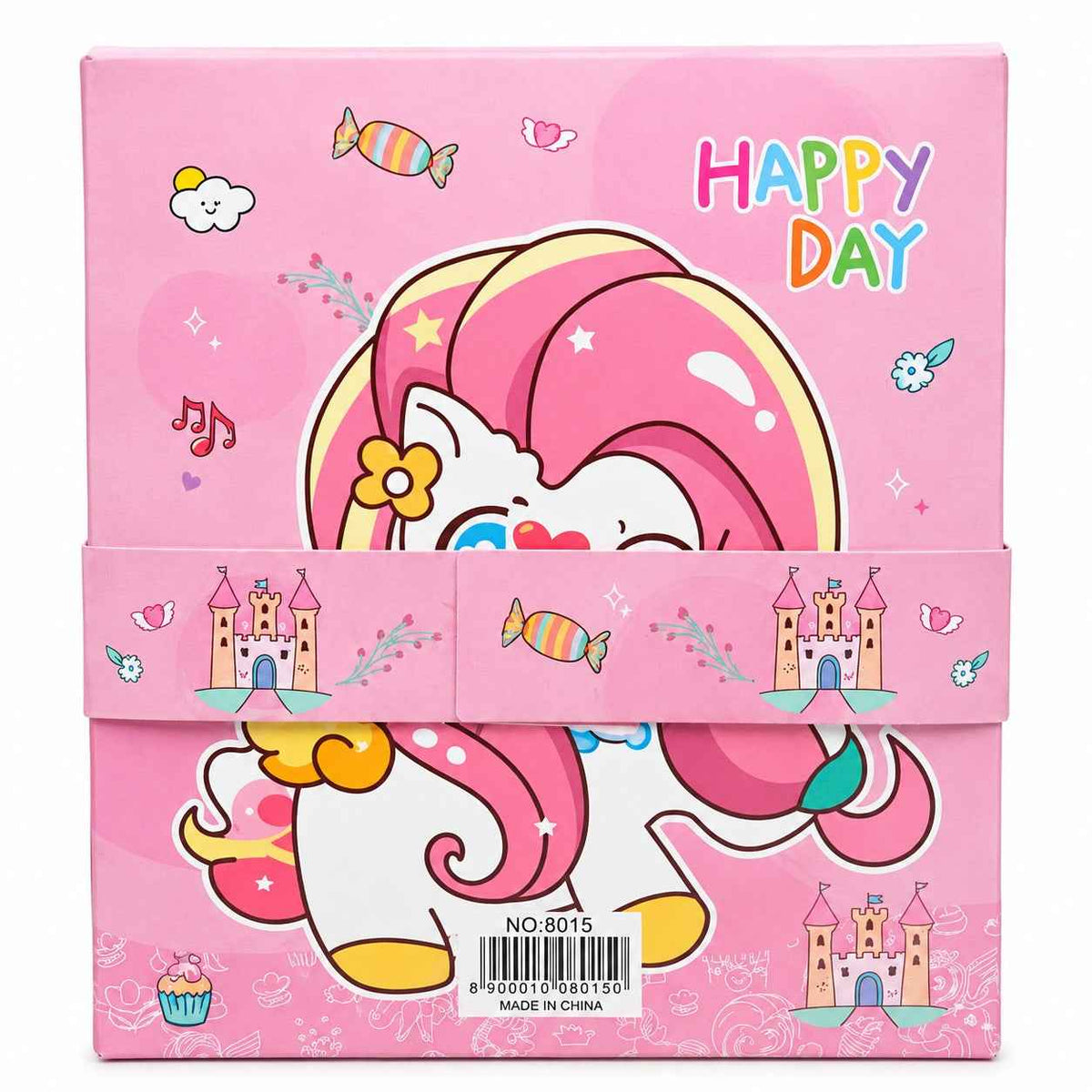 Unicorn Stationery Set for Kids – Metal Pencil Case, Pencils, Ruler, Sharpener, Eraser & Notepad in Pink Gift Box for Girls 3+