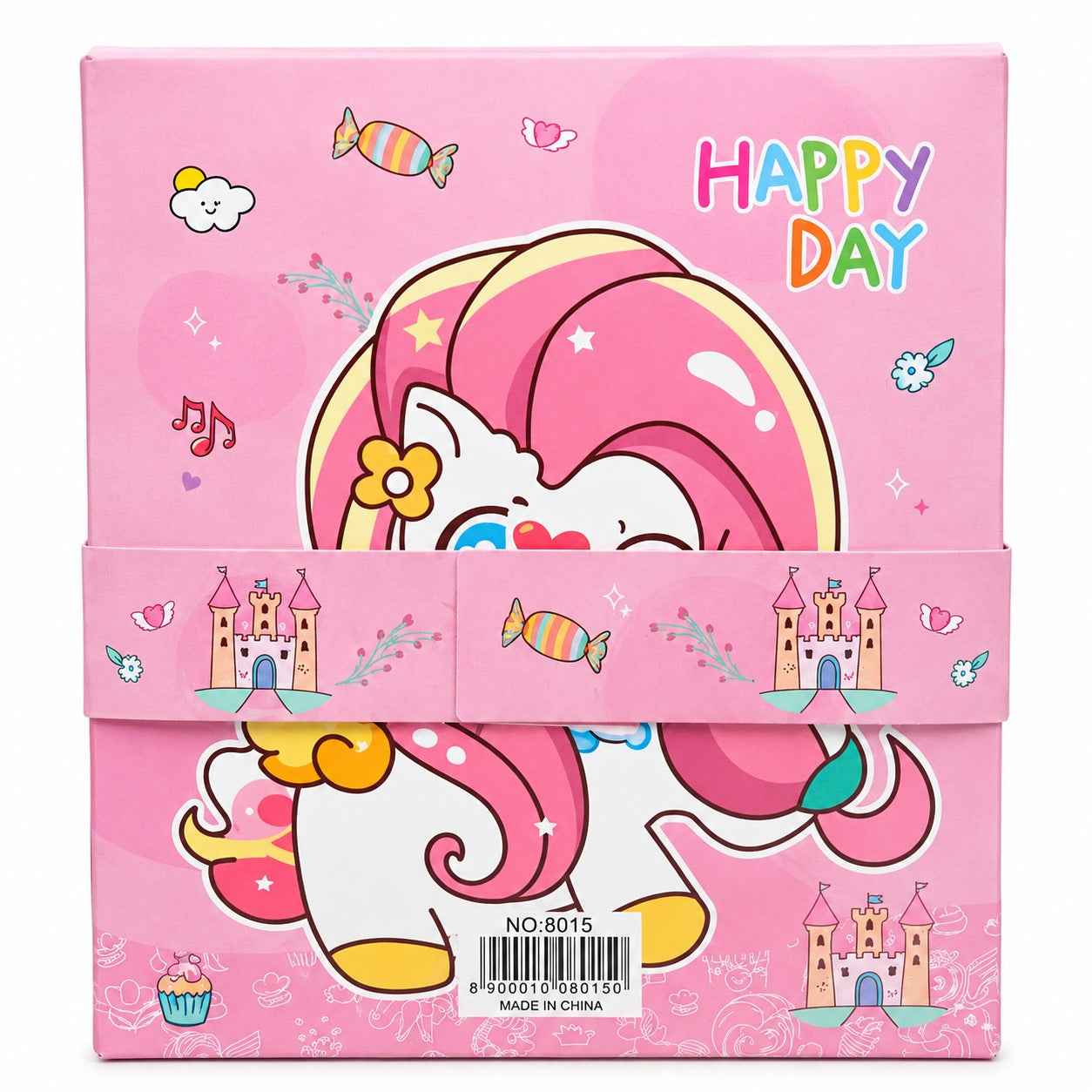 Unicorn Stationery Set for Kids – Metal Pencil Case, Pencils, Ruler, Sharpener, Eraser & Notepad in Pink Gift Box for Girls 3+