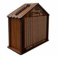 House-Shaped Wooden Money Saving Box