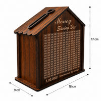 House-Shaped Wooden Money Saving Box